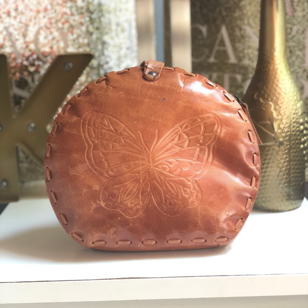 Genuine Leather Butterfly Handbag